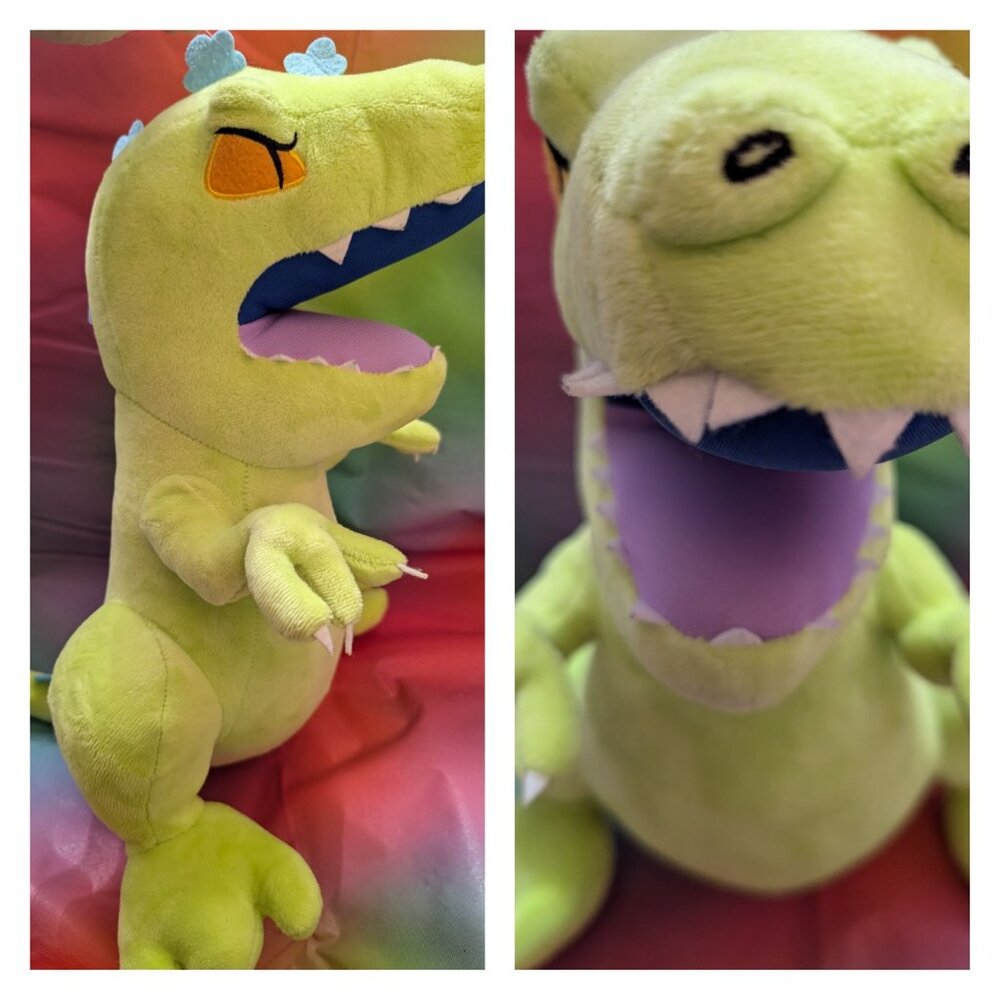Nickelodeon x Stuffimals 18 inch Rugrats Reptar green & blue stuffed dinosaur